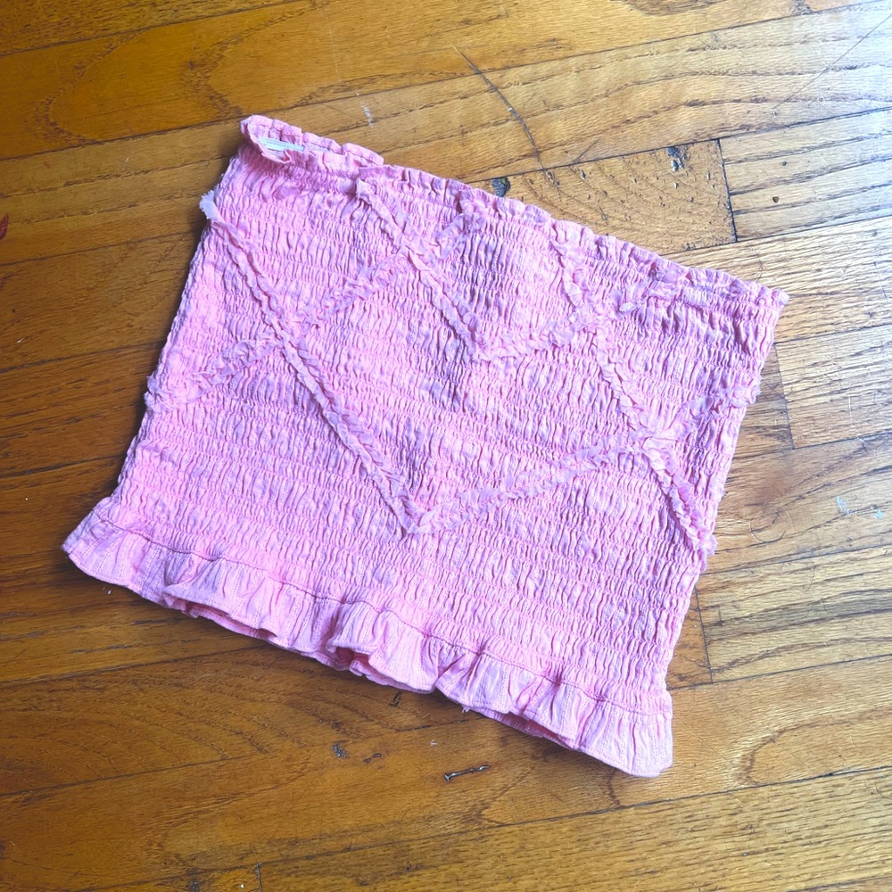Loveshackfancy smocked ruffle tube top